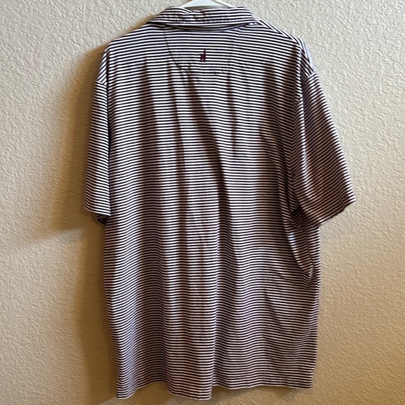 Johnnie O Burgundy & White Striped Golf Polo Shirt Size XXL Gently Used - Picture 6 of 10